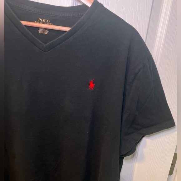 Polo by Ralph Lauren Black V-Neck Men's Shirt Size XL - Picture 2 of 4